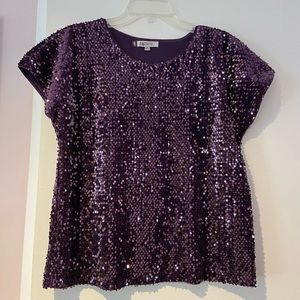 Sequin Short Sleeve Top